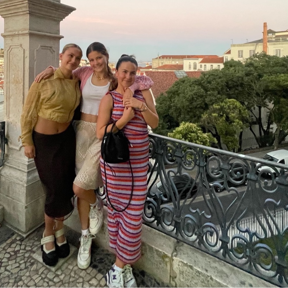 Zara striped midi dress with cutout